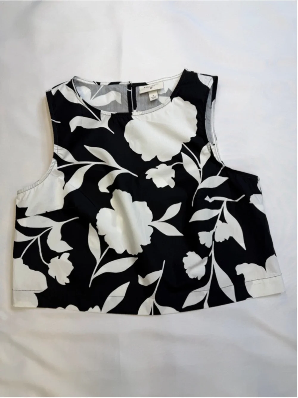 kate spade Black and White Floral Crop Top
